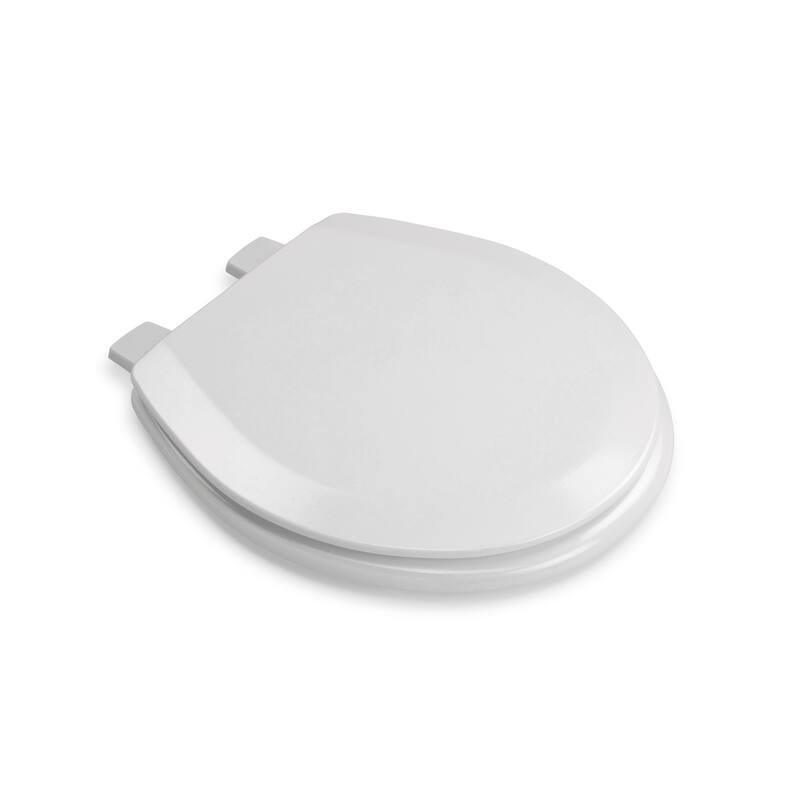 Croydex Bidwell 17" Round Stick -Tight Wood Toilet Seat in White