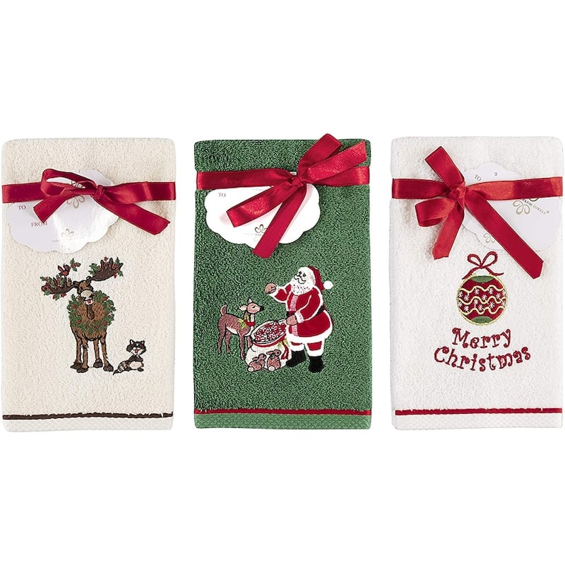 Christmas Fingertip Bath Towels Gift 12 Piece Hand Set - N/A