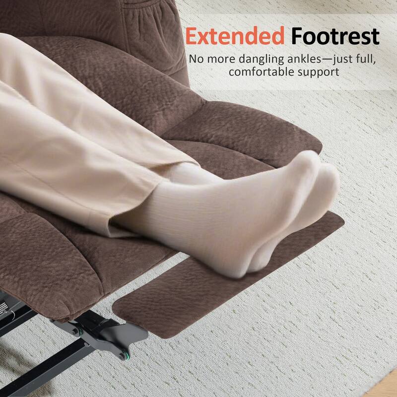 MCombo Electric Power Lift Recliner Chair with Extended Footrest, Fabric 7507