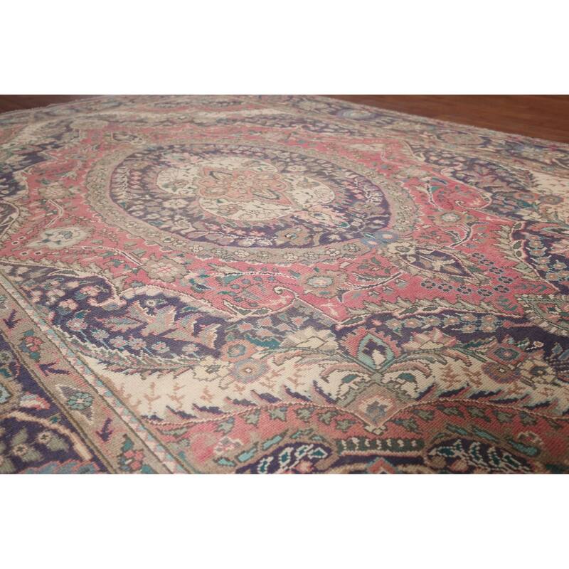 Tabriz Persian Vintage Area Rug Handmade Wool Carpet - 6'9"x 9'4"