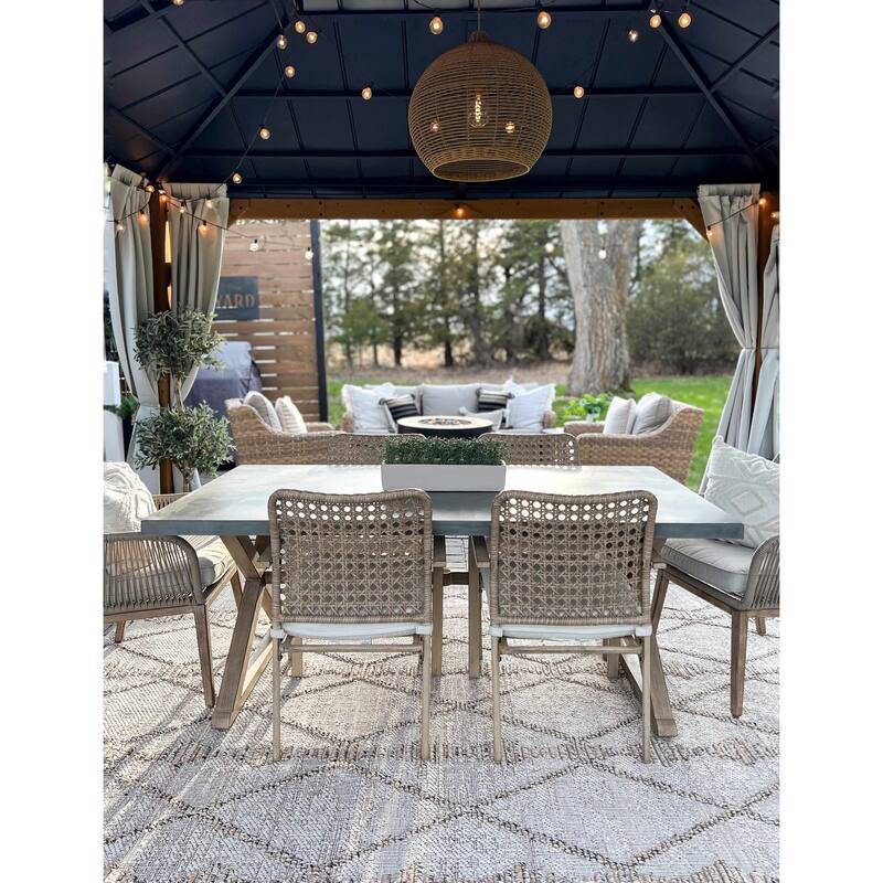 Hauteloom Butch Living Room, Bedroom Patio Outdoor Area Rug - Farmhouse - Taupe,Beige - 2' x 3'