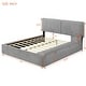 preview thumbnail 33 of 34, Upholstered Platform Bed with Lateral Storage Compartments and Thick Fabric,Velvet