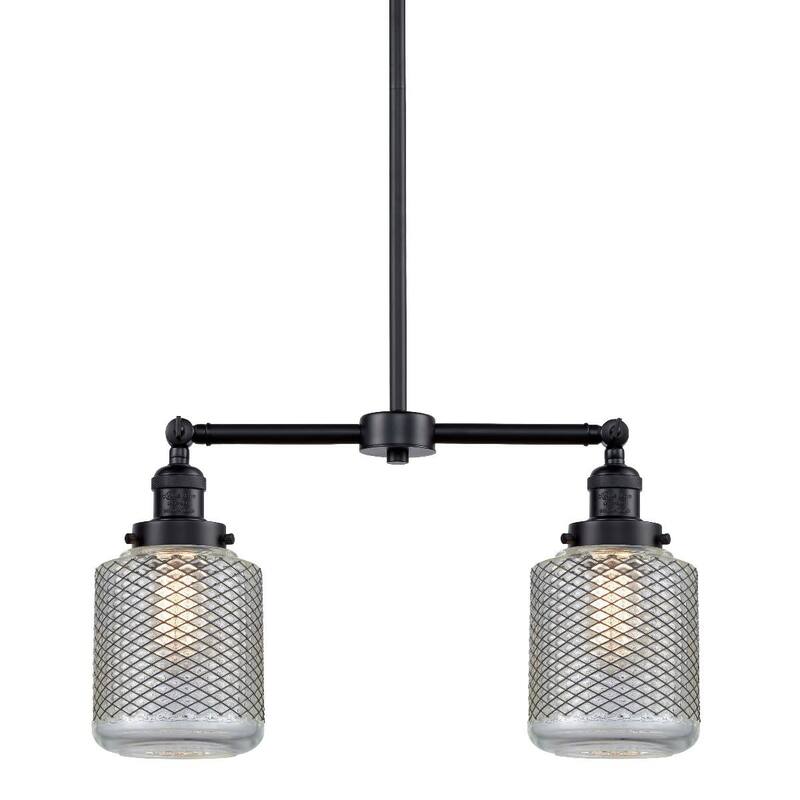 Innovations Lighting Stanton 2 Light 23" Wide Linear Chandelier - Oil Rubbed Bronze / Vintage Wire Mesh