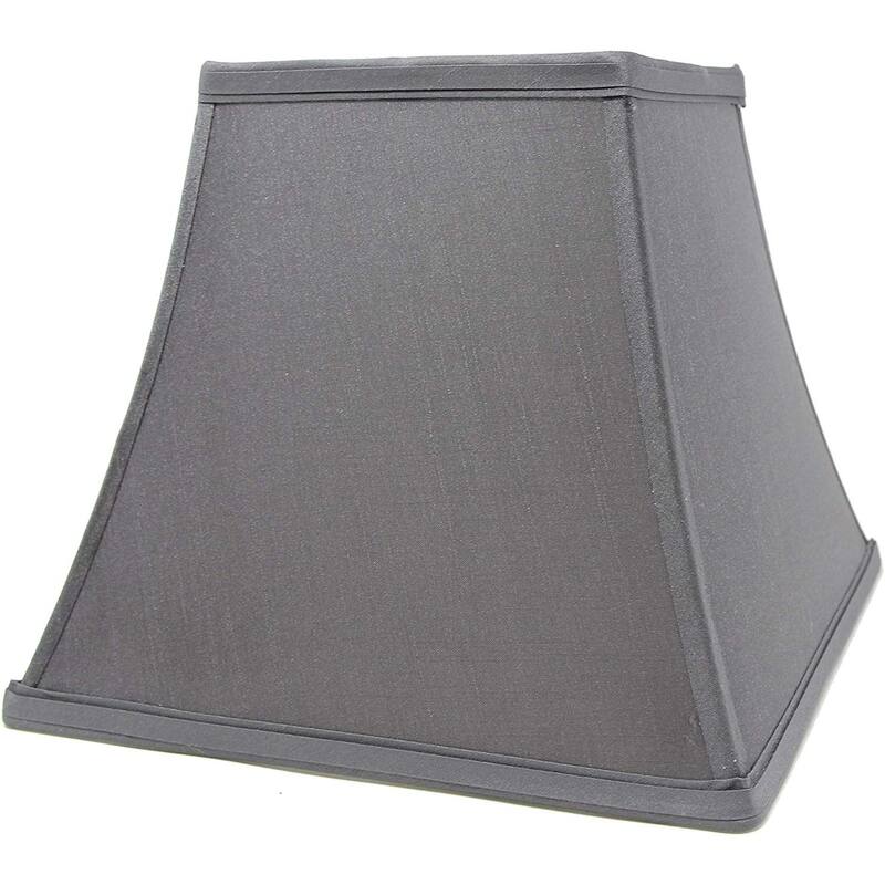 Silk Square Cut Lampshade, 5.25 inch Top, 9 inch Bottom, 8 inch Slant - Grey
