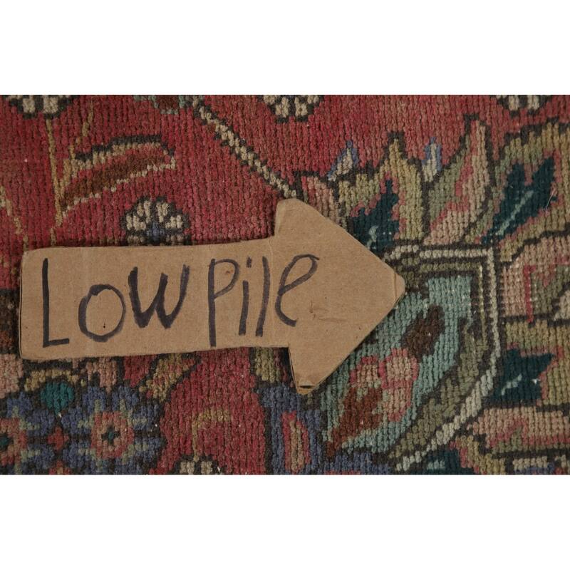 Hand Knotted Oriental 100% Wool Carpet Traditional All-Over Pink Tabriz Area Rug - 12' 8'' X 9' 8''