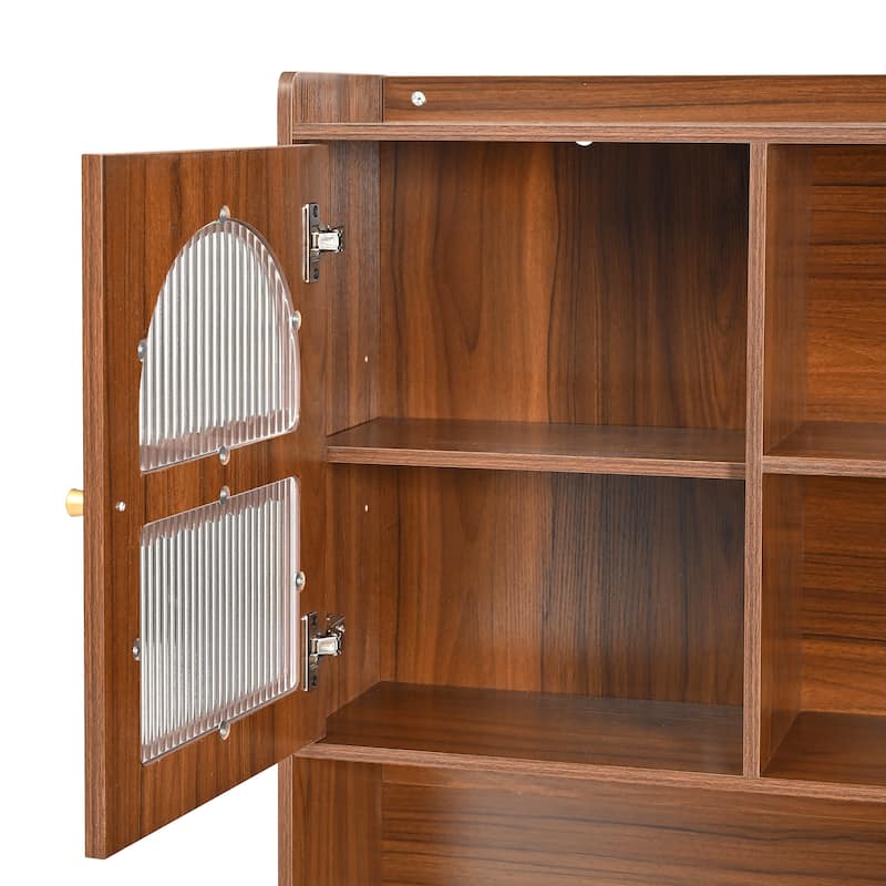 Computer Desk with 90 Degree Rotating Desktop,43x70 Inch Office Desk with Storage Drawer and Cabinets,Gaming Desk with Shelves