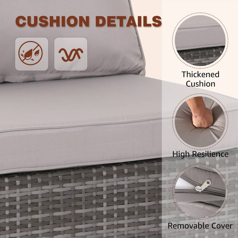 7-Piece Wicker Patio Conversation Set with Cushions