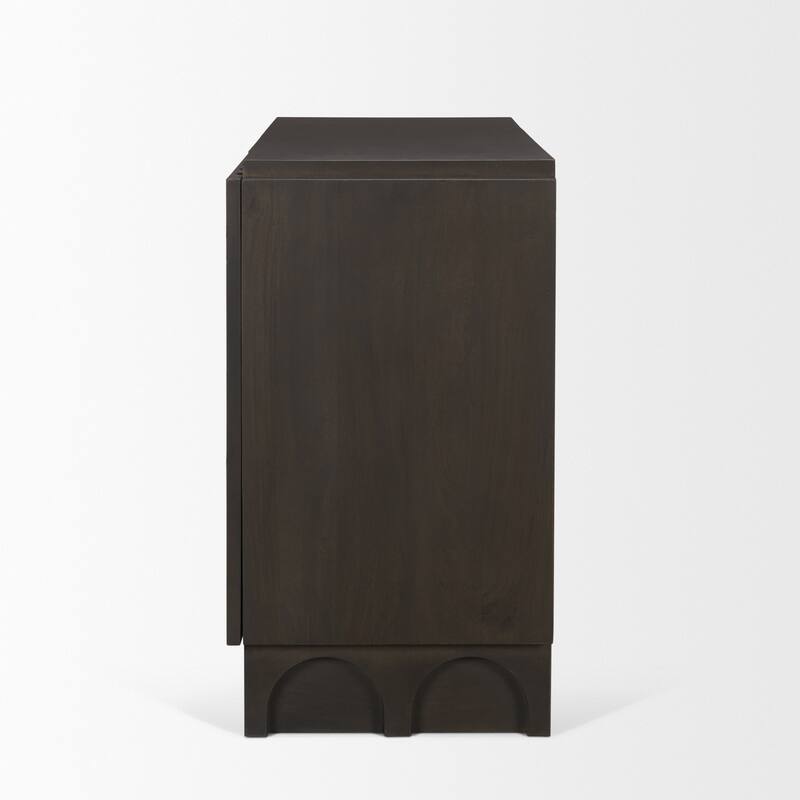 Wagner Dark Brown Wood w/ Arched Design Accent Cabinet