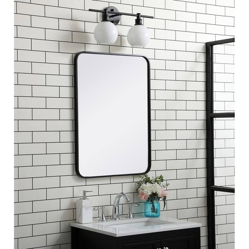Ezra Soft Corner Metal Rectangular Mirror