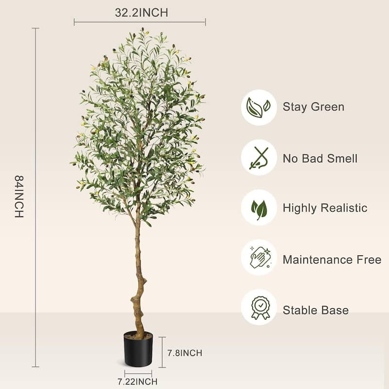 Tall Faux Silk Olive Tree for Home Office Living Room Floor Decor