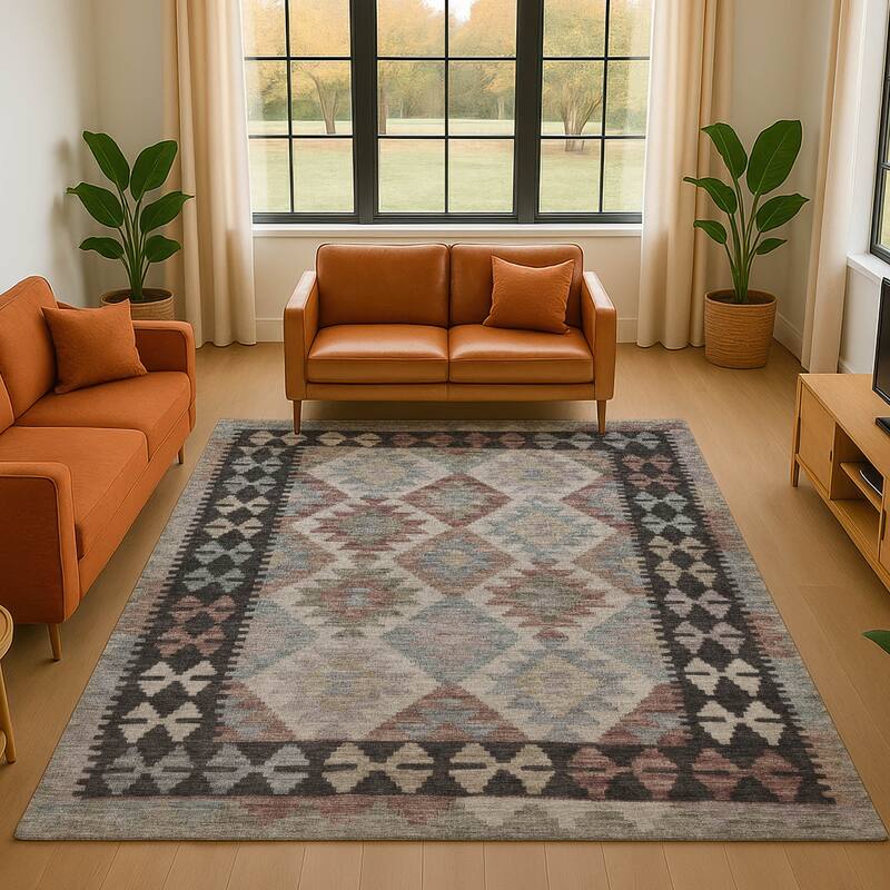 Premium Washable Super Soft Traditional Global Mayfield Rug - Taupe - 9' x 12'