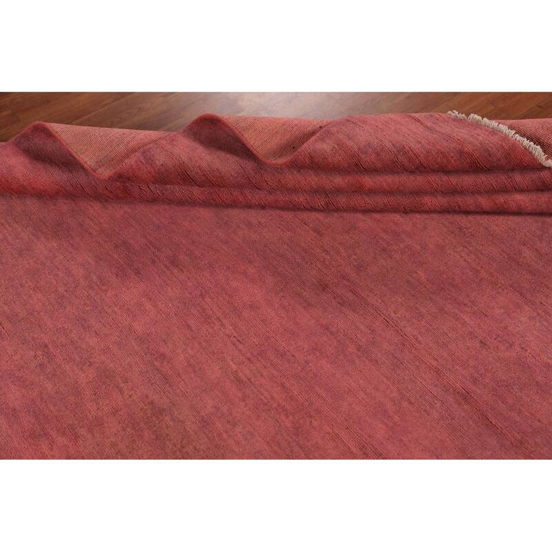 Modern Pink Gabbeh Oriental Area Rug Handmade Wool Carpet - 6'7" x 9'9"