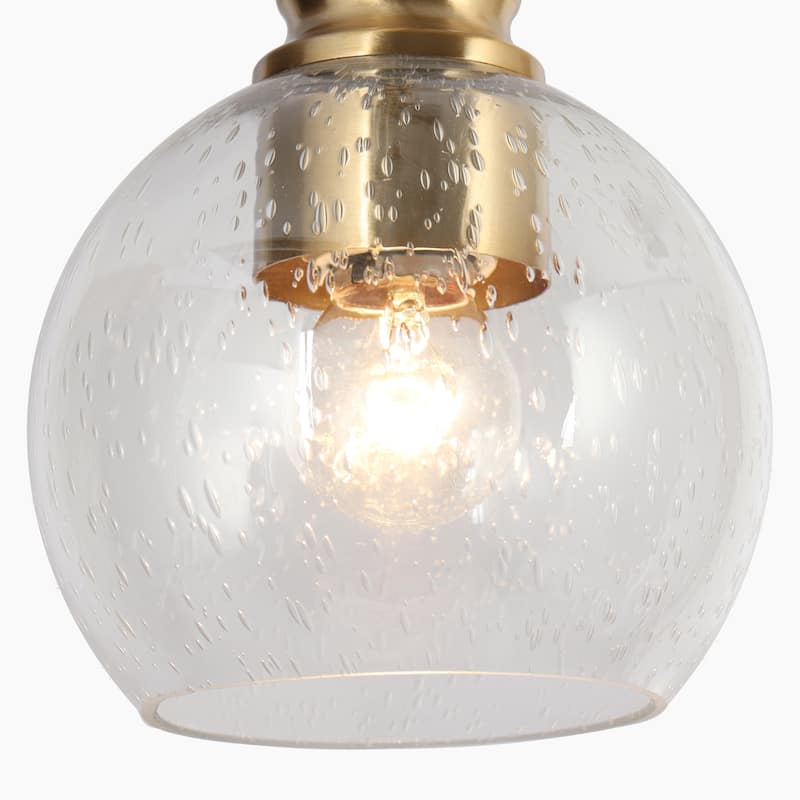 Iain Modern Contemporary 1-Light Black Gold Pendant Light Globe Glass Kitchen Island Lights