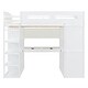 preview thumbnail 11 of 28, Full Size Wooden Loft Bed, Multifunctional Loft Bed Frame with Desk, Wardrobes, 4 Drawers and 4 Shelves for Kids Teen Adults