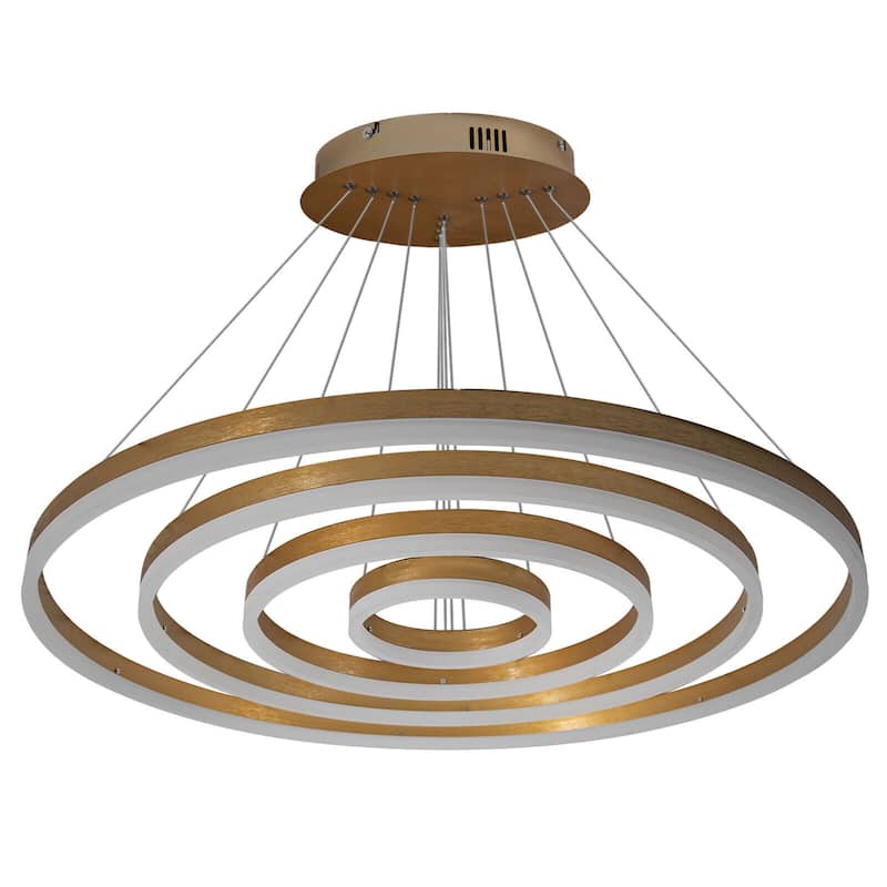 Modern Chandelier Circular Golden LED Stepless Dimming Pendant - 31.52in