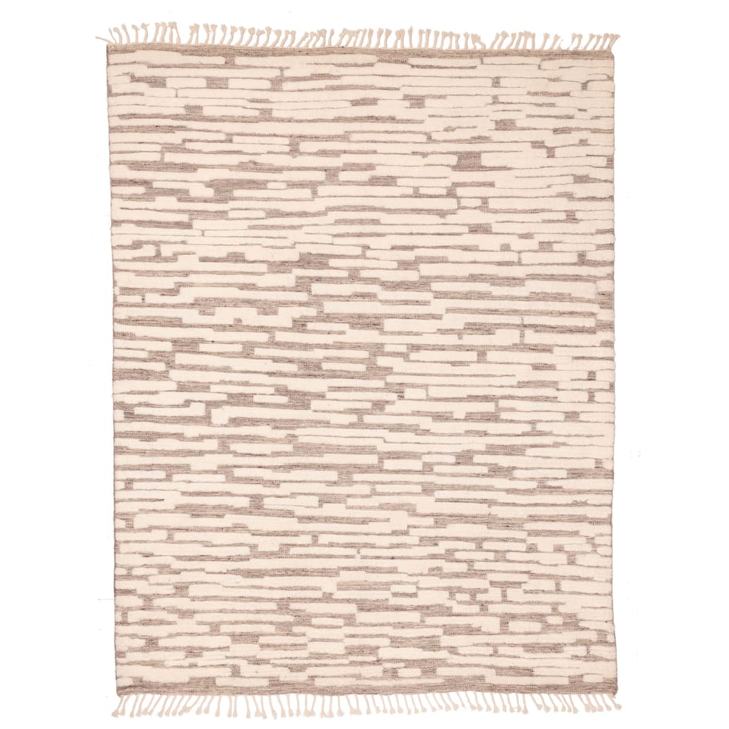 ECARPETGALLERY Hand-knotted Looma Cream Wool Rug - 7'11 x 10'3