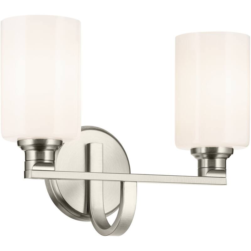 Kichler 55225 Gioe 2 Light 14" Wide Vanity Light with Opal Glass - Brushed Nickel