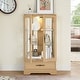 preview thumbnail 6 of 33, Lighted Curio Cabinet with Tempered Glass Doors and Adjustable Shelf