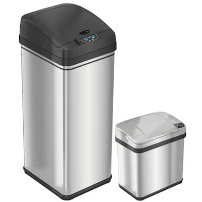 iTouchless 13 Gal 2.5 Gal Sensor Kitchen & Bathroom Trash Can Set