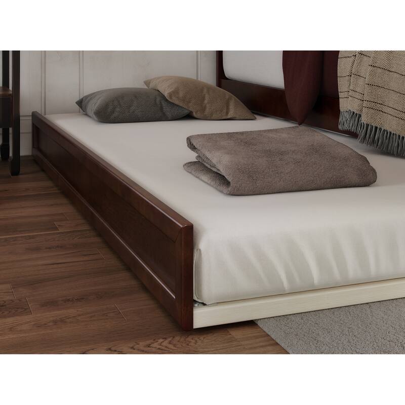 Lucia Platform Bed with Panel Footboard and Twin XL Trundle