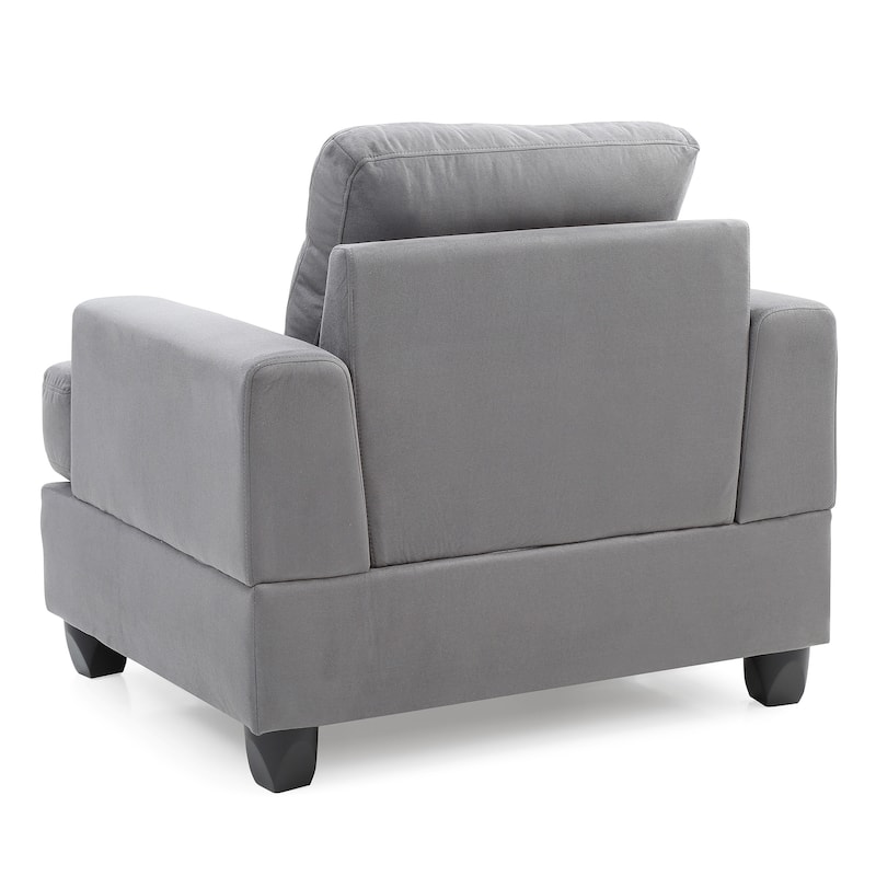 Solid Tufted Upholstered Accent Chair - 38" - Gray and Black