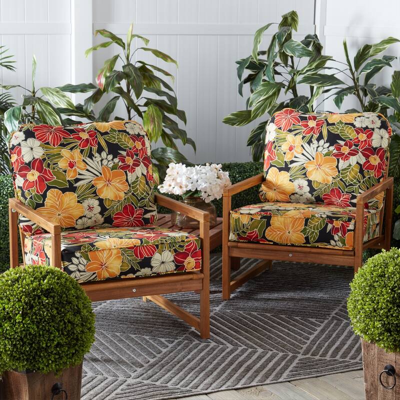 Outdoor 2-Piece Reversible Deep Seat Cushion Set (Cushions Only)
