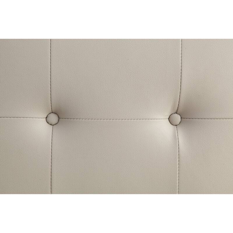 Home Adjustable Hidalgo Pull-out Sleeper PU Leather Sofa Bed- Beige