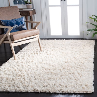 SAFAVIEH Handmade Shag Mariela Solid Wool Rug
