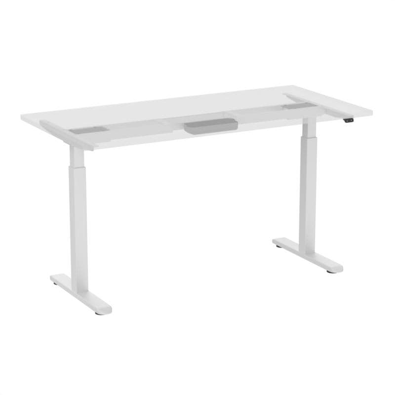 White Electric Stand Up Desk Frame, Dual Motor 2 Stage Height Adjustable Table Legs, Max Capacity 120kg, Desktop Not Included