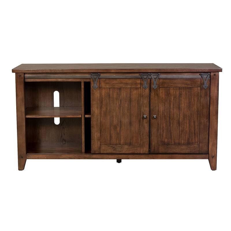 Liberty Furniture Lake House Rustic Oak TV Console 60" Sliding Doors