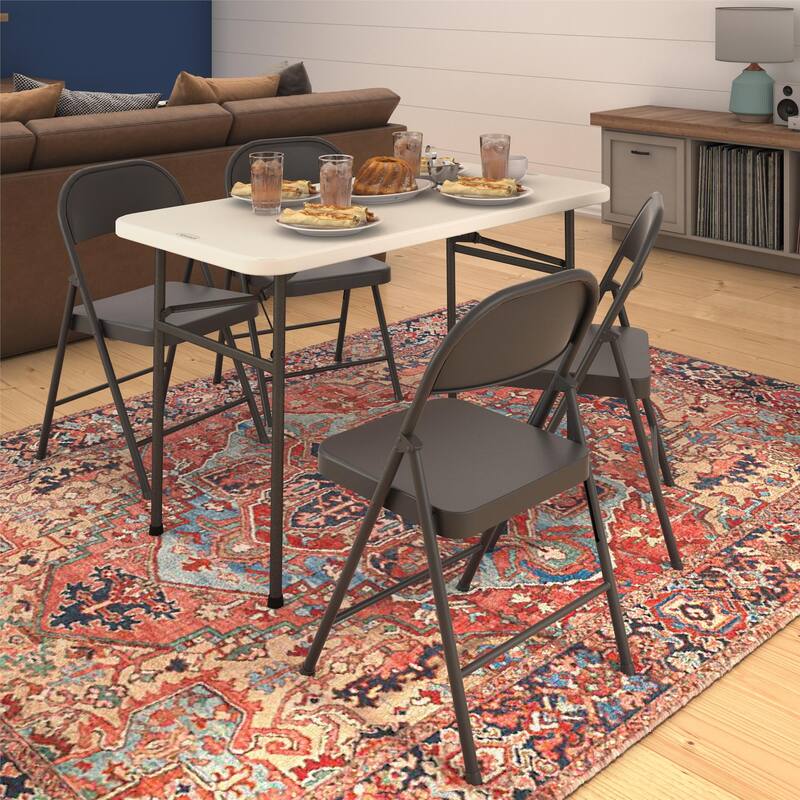 COSCO SmartFold All-Steel Folding Chair, 4-Pack