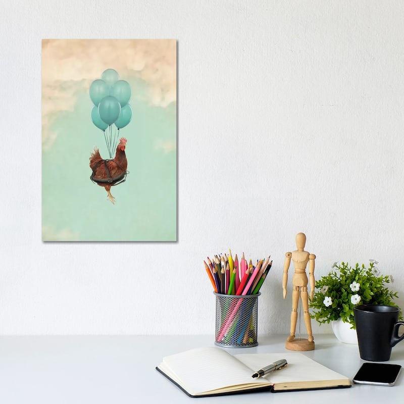 iCanvas "Chickens Can't Fly I" by Vin Zzep Canvas Print - 12x8x0.75