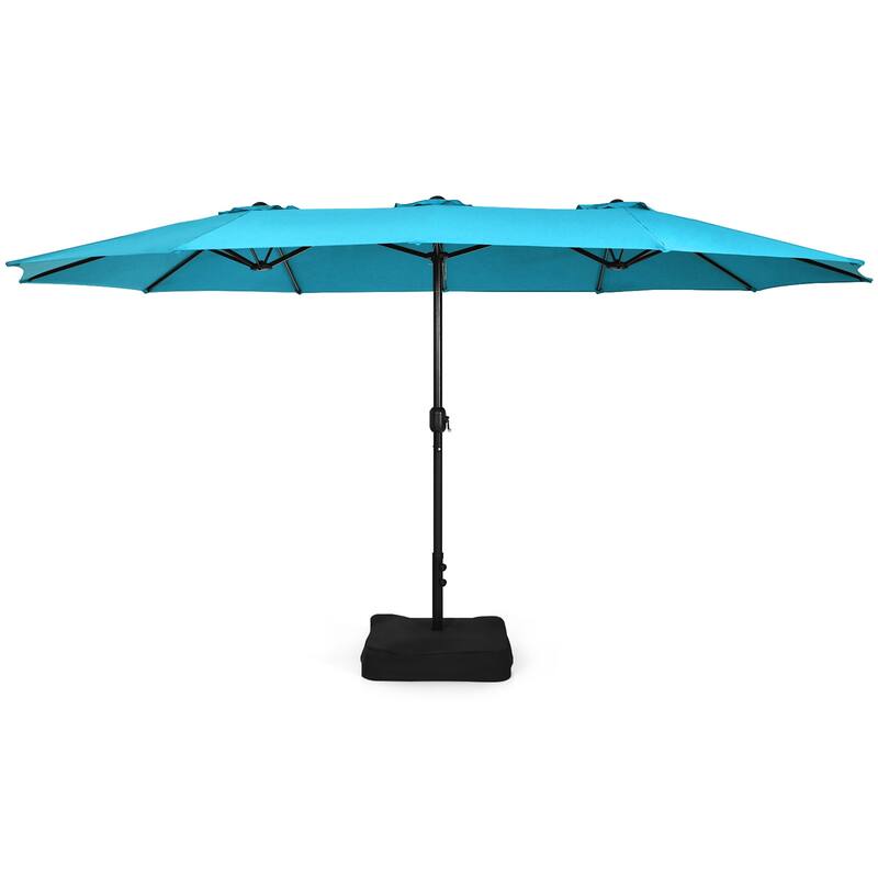Gymax 15 ft Double-Sided Patio Twin Umbrella Extra-Large Market