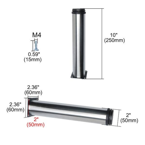 Metal Furniture Leg Replacement Couch Legs Set of 4 Black 5 Inch - Bed Bath & Beyond - 39001135
