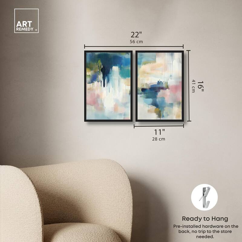 Pale Periwinkle II Canvas Set of 2 by Art Remedy
