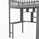 preview thumbnail 7 of 29, Twin Size Wood Loft Bed with Bookshelf, Drawers, Desk and Wardrobe