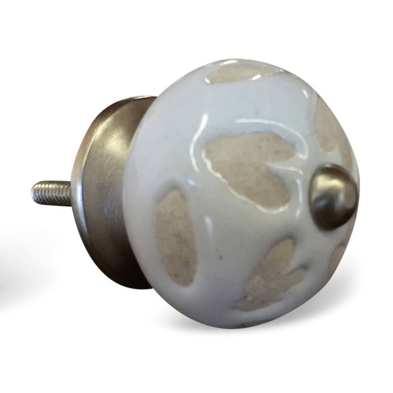 Set of 8 Ceramic Cabinet Knobs Hand Painted Floral Design Round Drawer Pulls with Screws Included - 1.5” x 1.5” x 1.5”