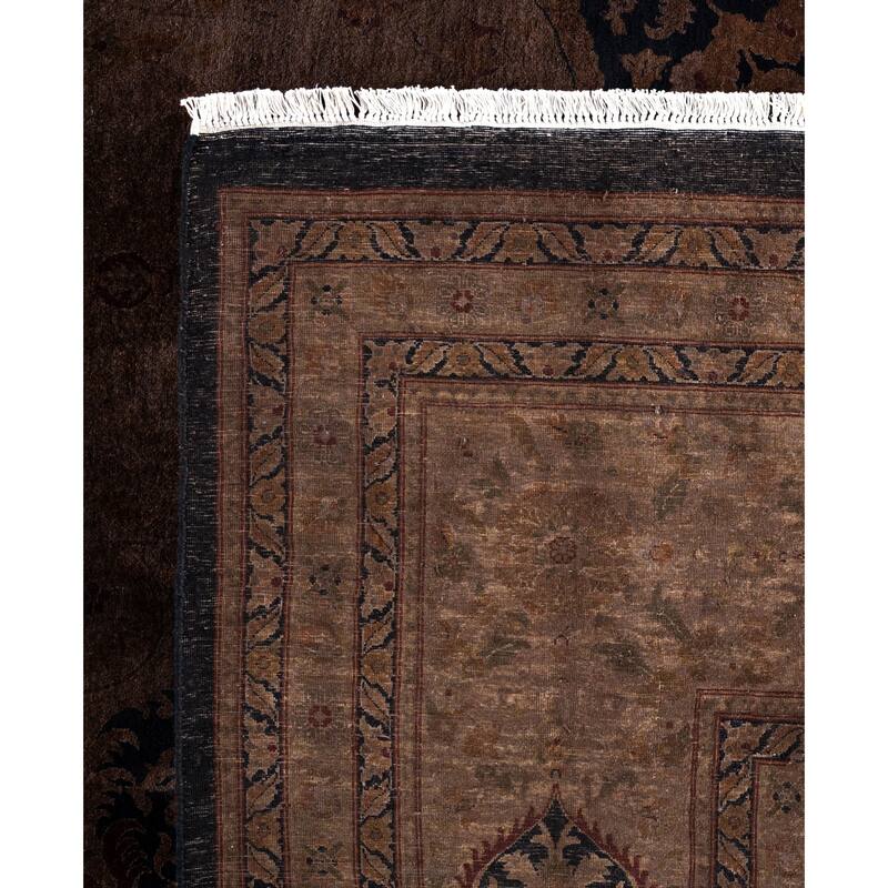 Overdyed One-of-a-Kind Hand-Knotted Area Rug - Brown - 12' 1" x 17' 10"