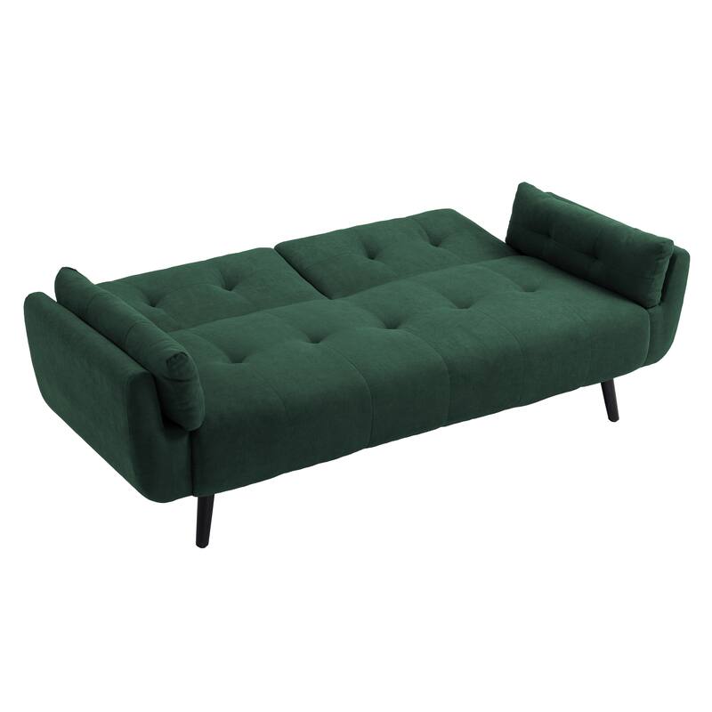 2Set Adjustable Backrest Convertible Futon Sleeper Couch