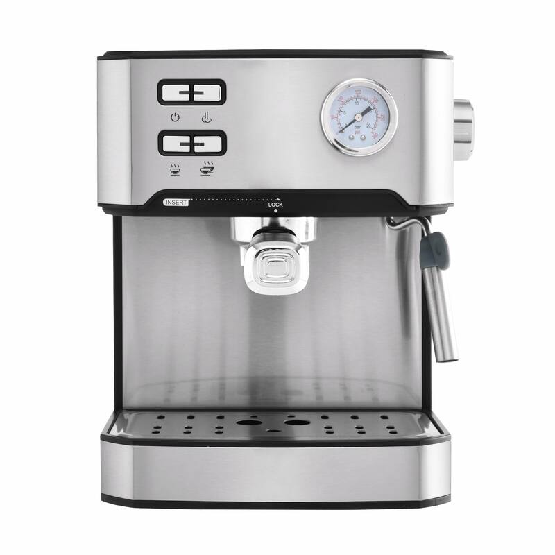 20 Bar Professional Espresso Machine with Milk Frother, Single & Double Shot, ESE Pod Compatible, Pressure Display
