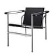 preview thumbnail 2 of 5, Mid Century Stainless Steel Leather Armchair with Rotatable Backrest