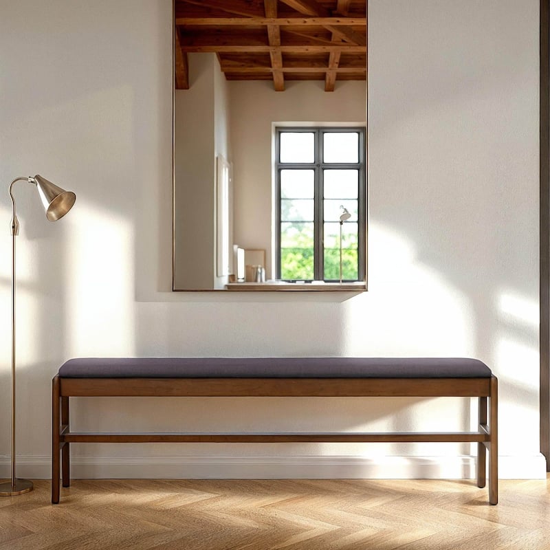 Maya Upholstered Solid Wood Bench