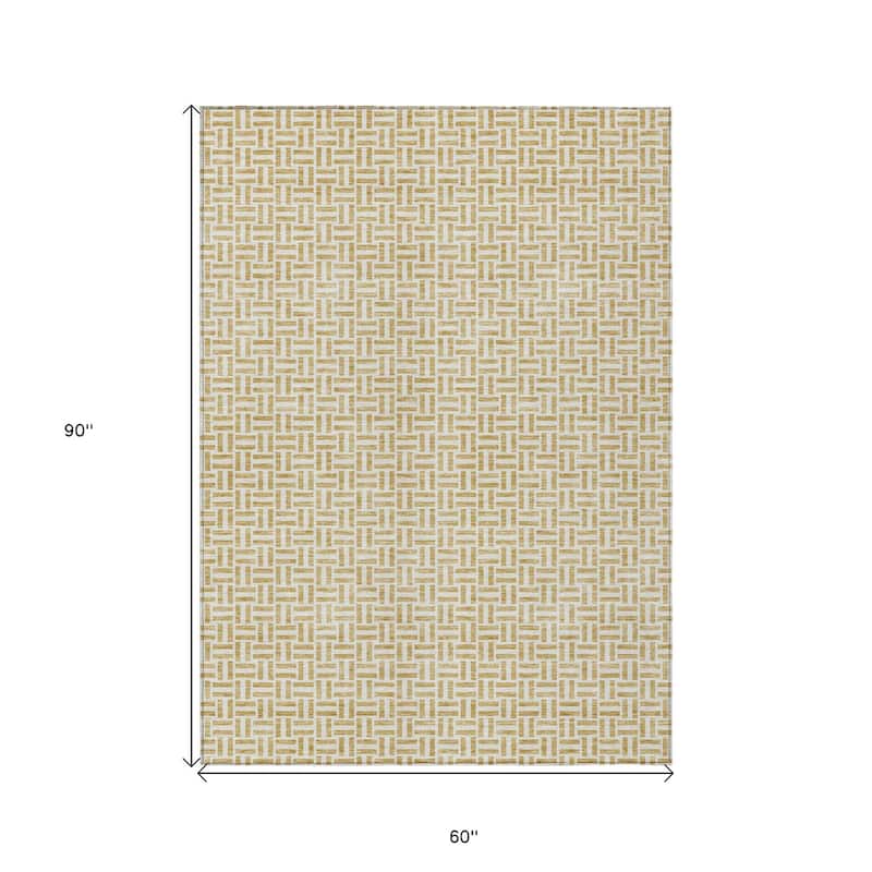 HomeRoots Geometric Transitional Rectangle Outdoor Rug