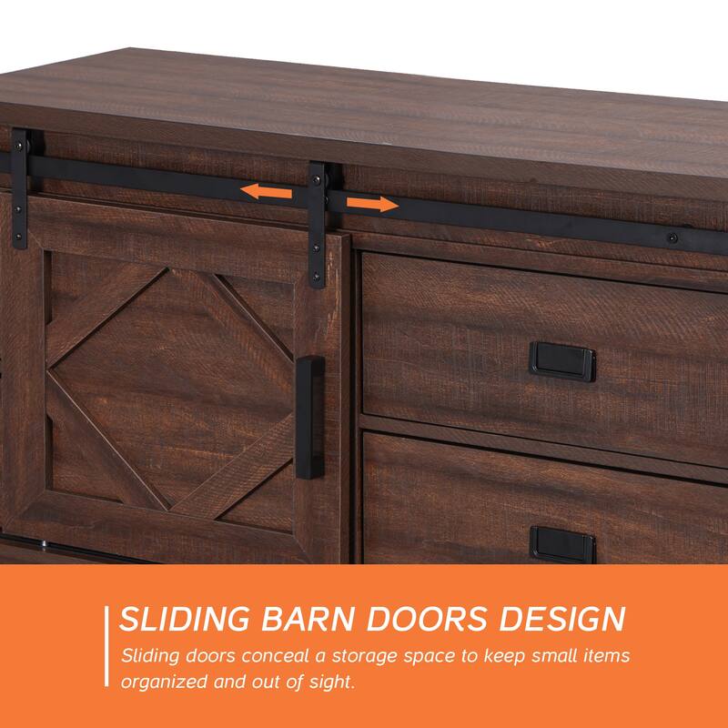 WAMPAT Rustic 2 in 1 Center Table with Hidden Storage Compartment