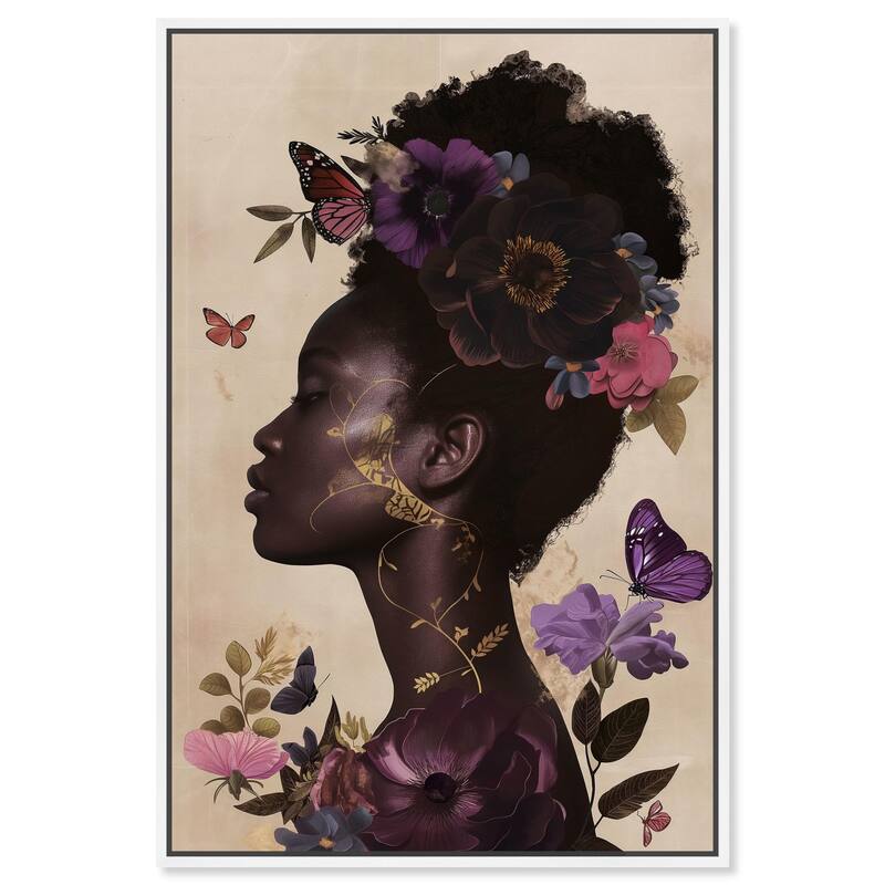 Burgundy Nectar Canvas by Art Remedy - 30" x 45" - White