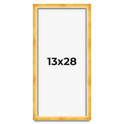 13x28 Shadow Box Frame Gold | 1.625 Inches Deep Real Wood Traditional