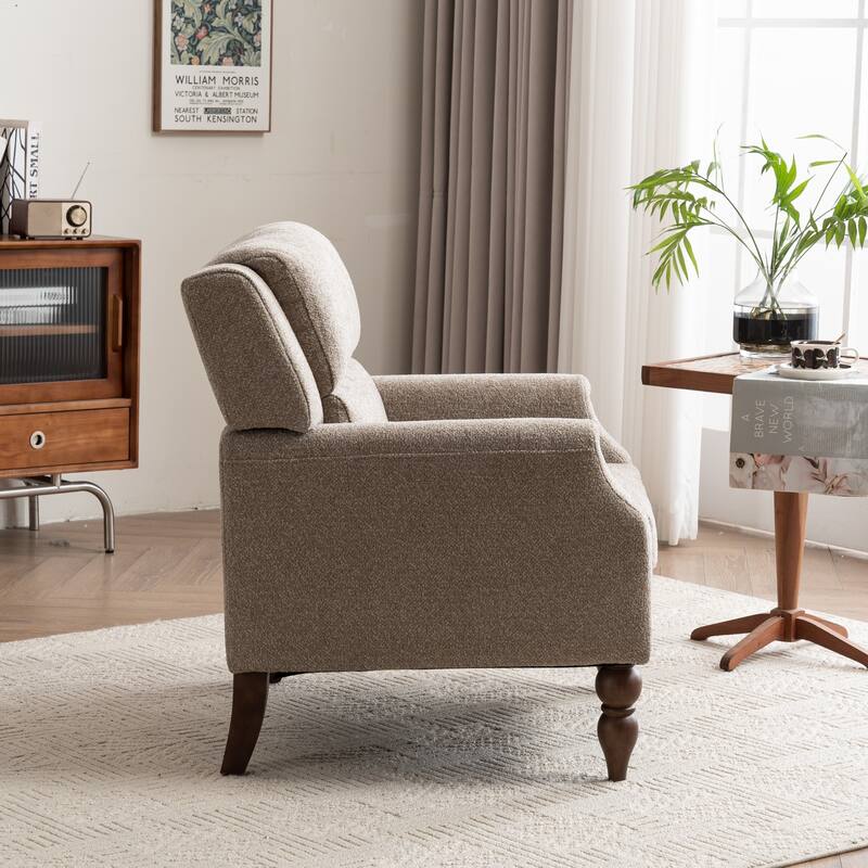 Upholstered Armchair With Wood Legs, Accent Chair