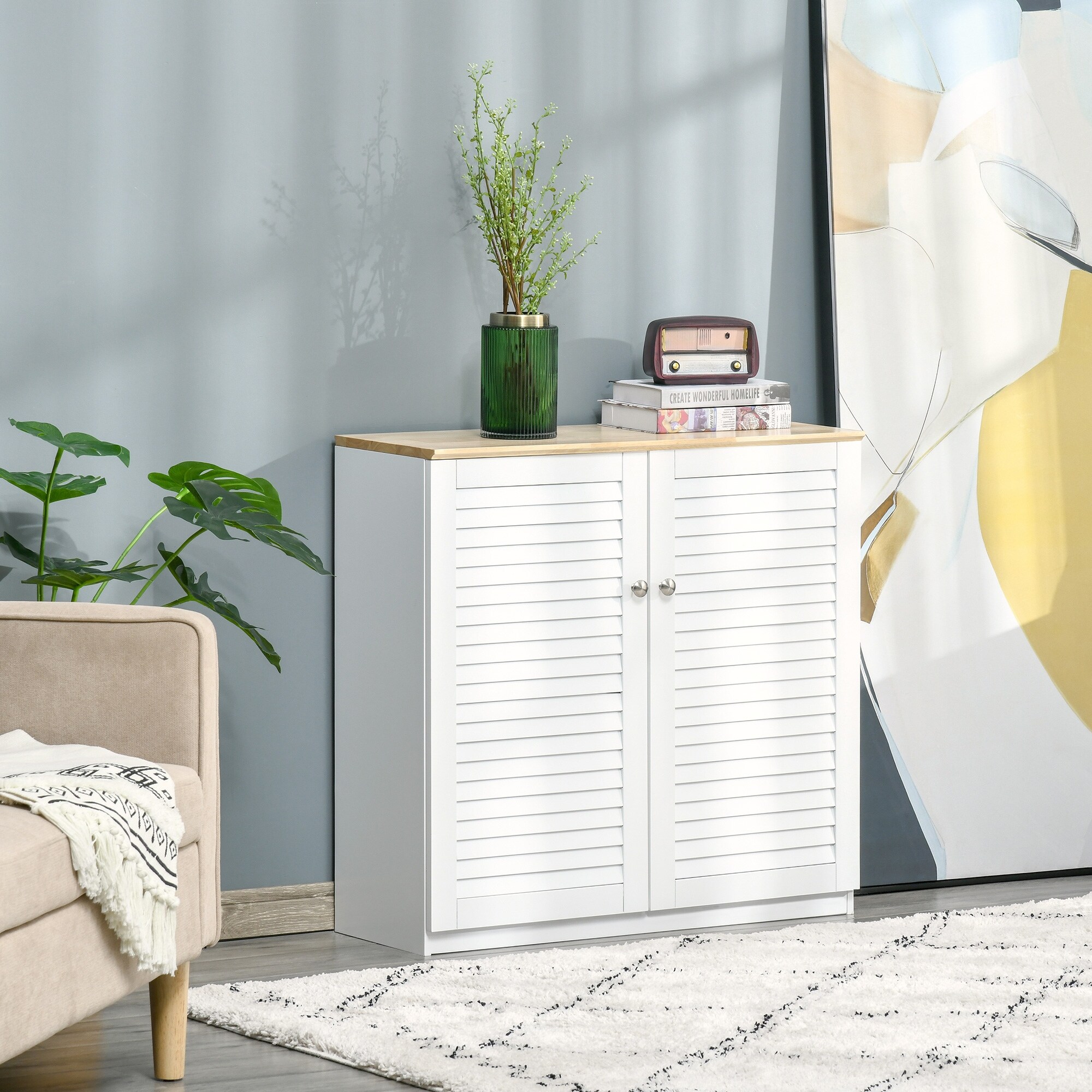 Sideboard with online louvered doors
