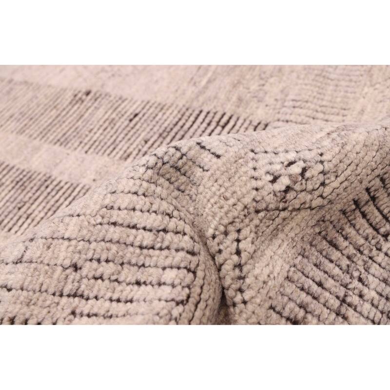 ECARPETGALLERY Hand-knotted Tangier Light Grey Wool Rug - 5'0 x 8'0