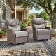 preview thumbnail 109 of 189, Pocassy Outdoor Wicker Sofa with Swivel Chair Fire Pit Table Furniture Set. Brown Wicker & Gray Cushion - 2 Pieces Swivel Chair with 6-In Cushion